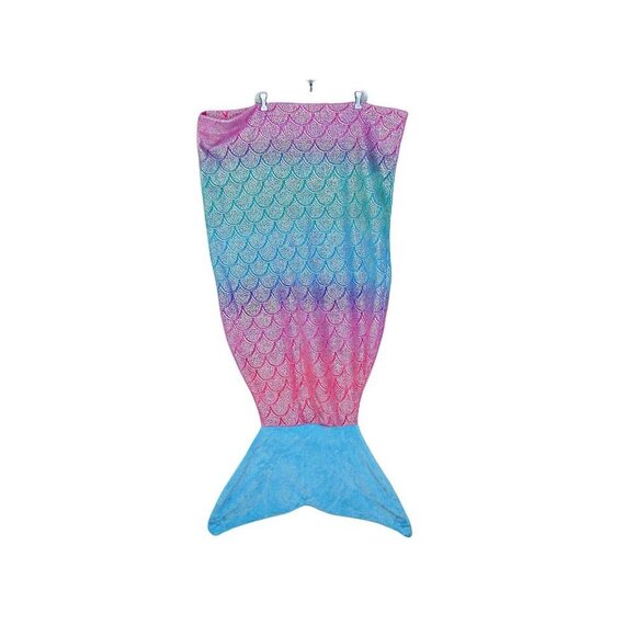 Justice Girls Mermaid Snuggie Gorgeous Ombre Aqua and Pink Sequin Blanket One Sz - Picture 1 of 12
